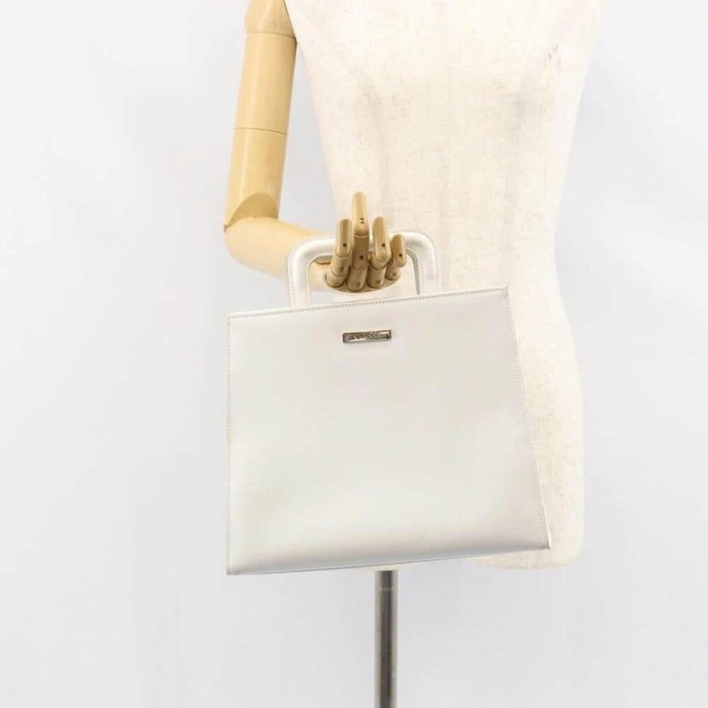 GUCCI Hand Bag Leather White Gold 001 2122 1773 Auth 146899 - Picture 15 of 16